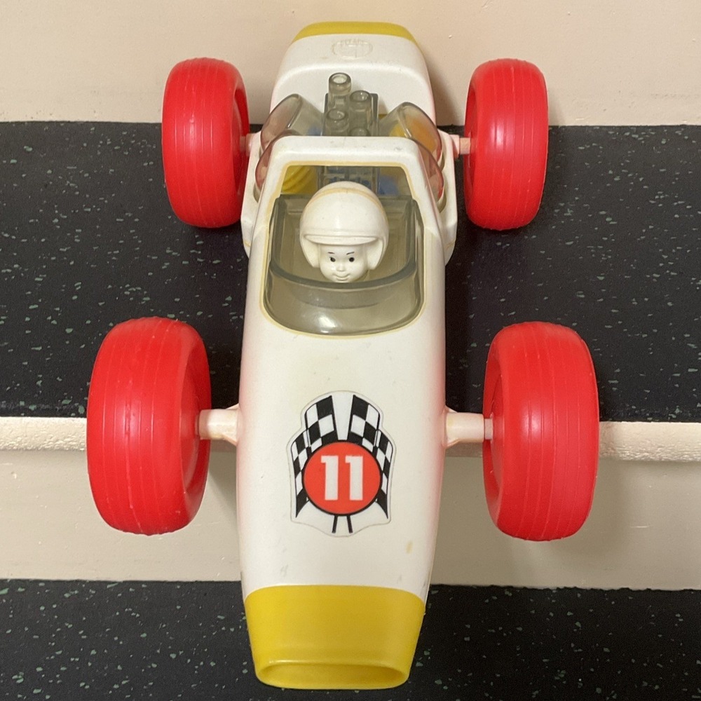 Vintage Kusan #26-A Race Car toy with pumping pistons 15 inches long made in USA